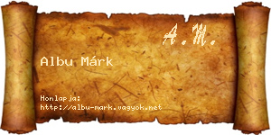 Albu Márk névjegykártya