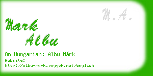 mark albu business card