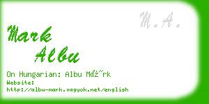 mark albu business card